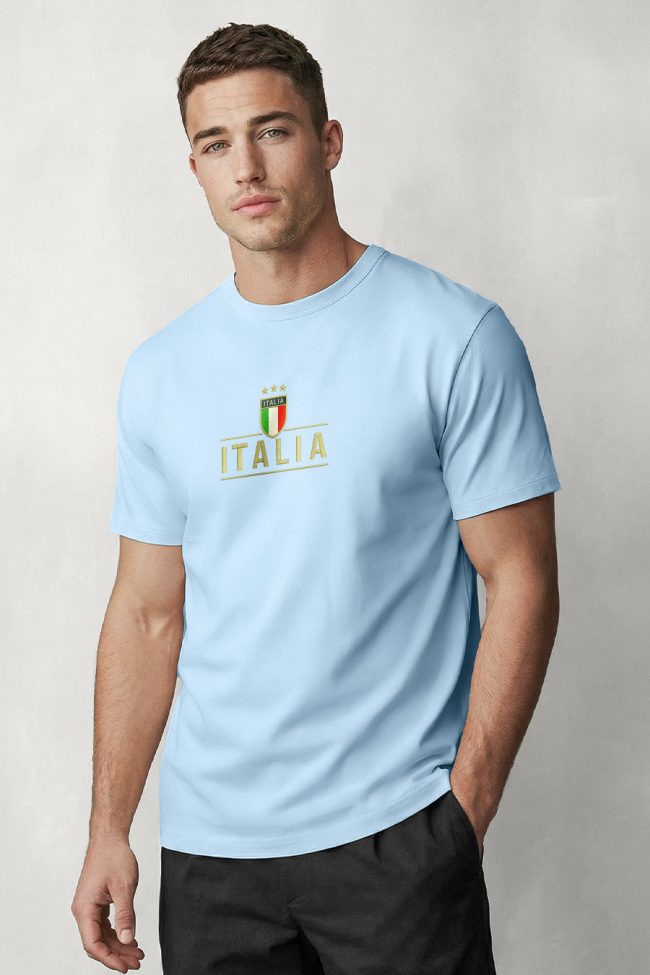 Italia Gold Stars, Μπλούζα T-Shirt σε Γαλάζιο Χρώμα
