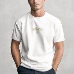 Milano Gold, T-Shirt Μπλούζα με Σχέδιο σε Λευκό Χρώμα