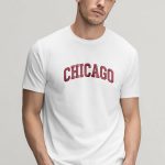 Chicago Red, Ανδρική Μπλούζα T-Shirt σε Λευκό Χρώμα