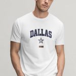 Dallas Star, T-Shirt Μπλούζα με Σχέδιο σε Λευκό Χρώμα