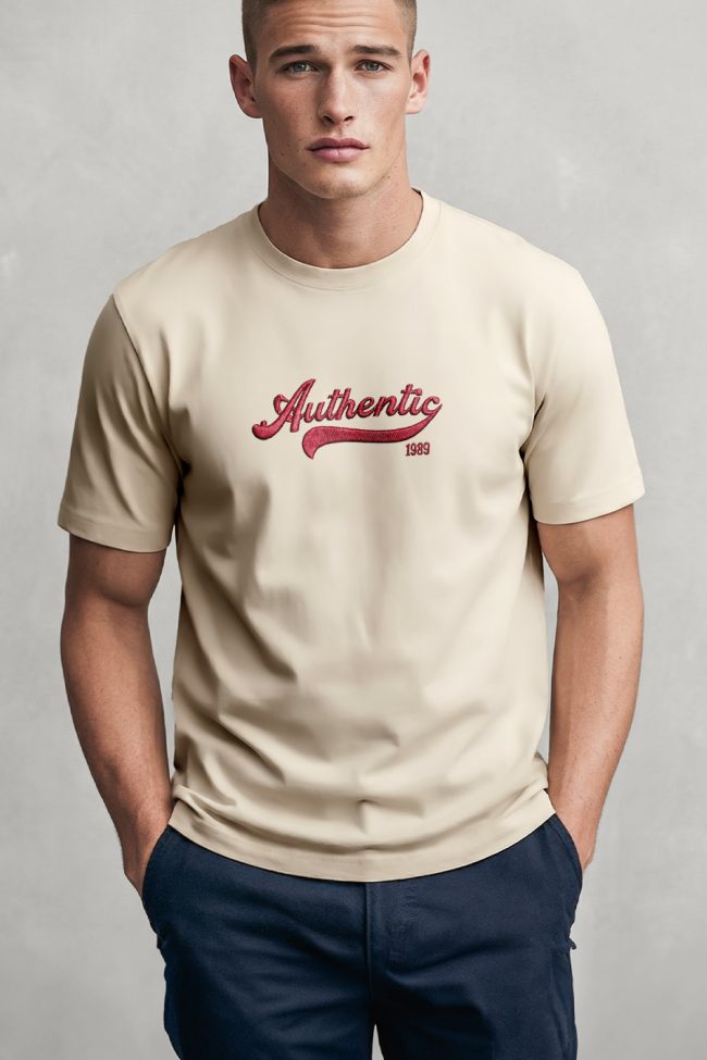 Authentic League, Μπλούζα T-Shirt σε Εκρού Χρώμα