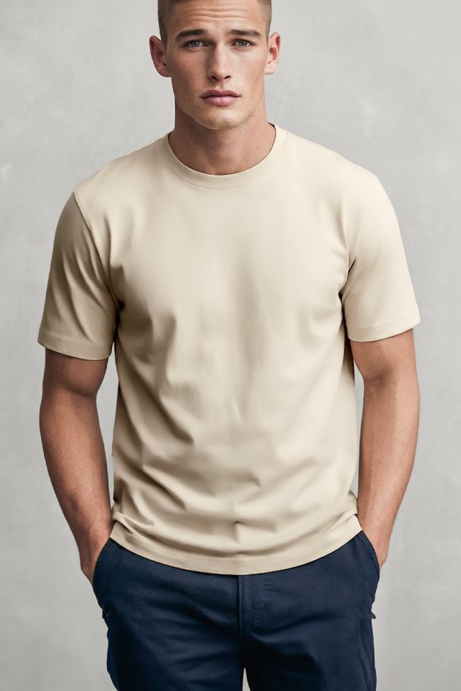 Easy Fit T-Shirt σε Εκρού Χρώμα