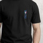 Italy Emblem, T-Shirt Μπλούζα με Σχέδιο σε Μαύρο Χρώμα