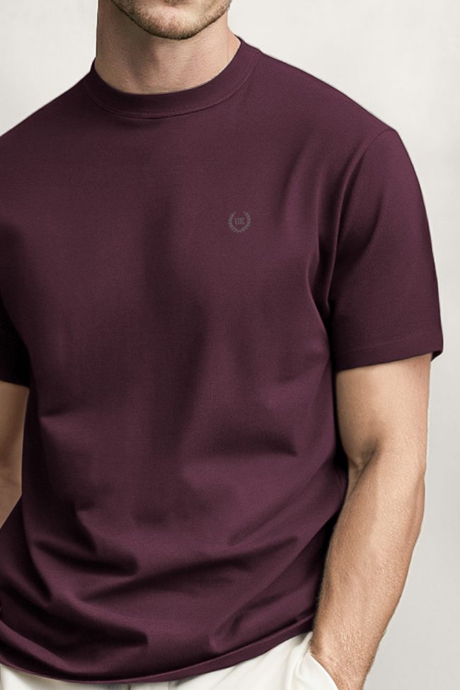 UK Royal Black, Ανδρική Μπλούζα T-Shirt σε Μπορντώ Χρώμα