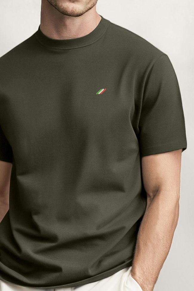 Italia Tricolore, Ανδρική Μπλούζα T-Shirt σε Χακί Χρώμα