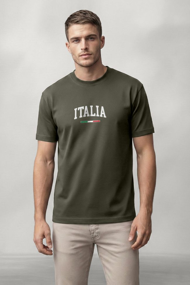 Italia Classic, Μπλούζα T-Shirt σε Χακί Χρώμα
