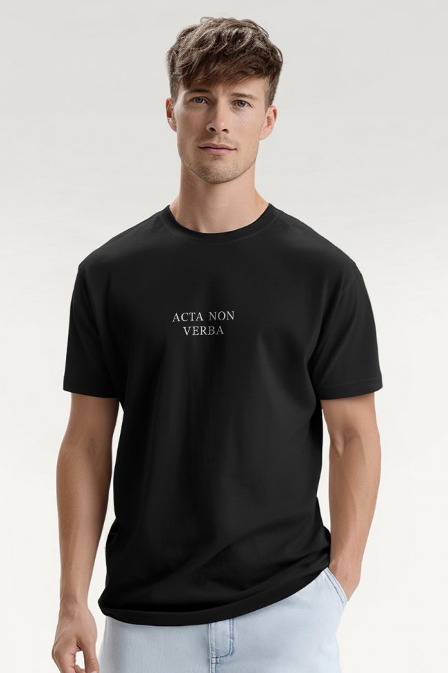 Acta Non Verba, Heavy Cotton T-Shirt σε Μαύρο Χρώμα