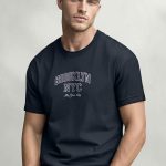 Brooklyn District, T-Shirt Μπλούζα με Σχέδιο σε Μπλε Χρώμα