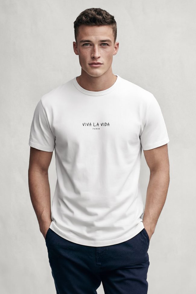 Viva La Vida, Heavy Cotton T-Shirt σε Λευκό Χρώμα
