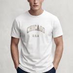 Chicago State, T-Shirt Μπλούζα με Σχέδιο σε Λευκό Χρώμα