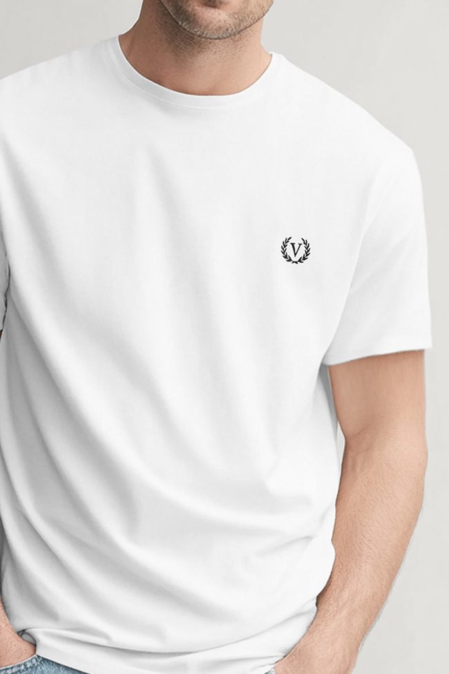 V Royal, Ανδρική Μπλούζα T-Shirt σε Λευκό Χρώμα