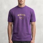 Monaco Royal, T-Shirt Μπλούζα με Σχέδιο σε Μωβ Χρώμα