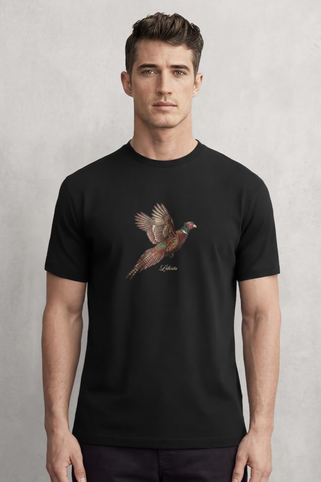 Pheasant Liberta, Casual Μπλούζα T-Shirt σε Μαύρο Χρώμα