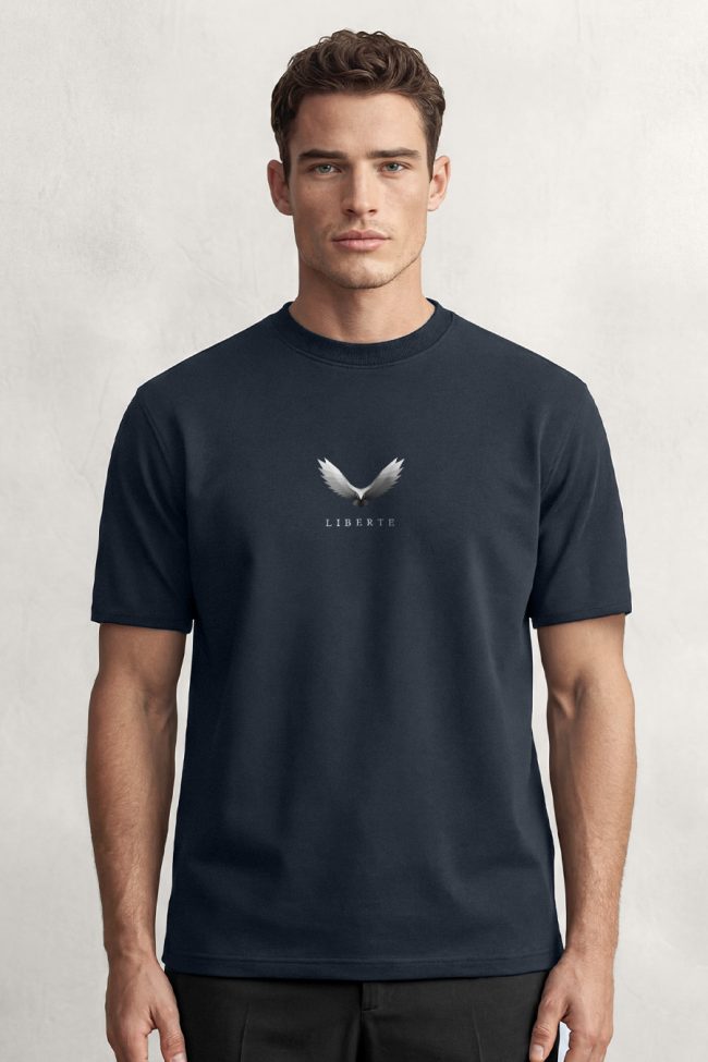 Liberty Wings, T-Shirt Μπλούζα με Σχέδιο σε Μπλε Χρώμα