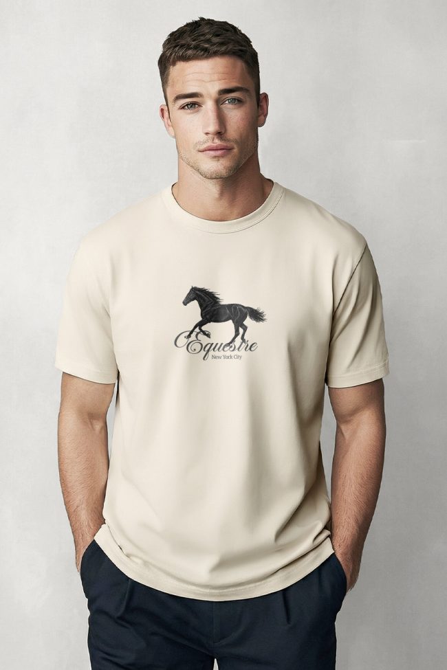 Midnight Stallion, Μπλούζα T-Shirt σε Εκρού Χρώμα