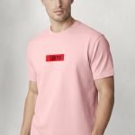 Tokyo Red Stripe, Heavy Cotton T-Shirt σε Ροζ Χρώμα