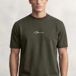 Fine, Heavy Cotton T-Shirt σε Χακί Χρώμα