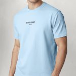 Mont Blanc Minimal, T-Shirt Μπλούζα με Σχέδιο σε Γαλάζιο Χρώμα