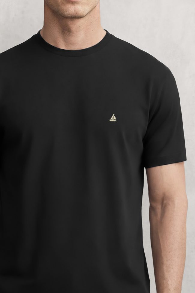 White Boat, Μπλούζα T-Shirt σε Μαύρο Χρώμα