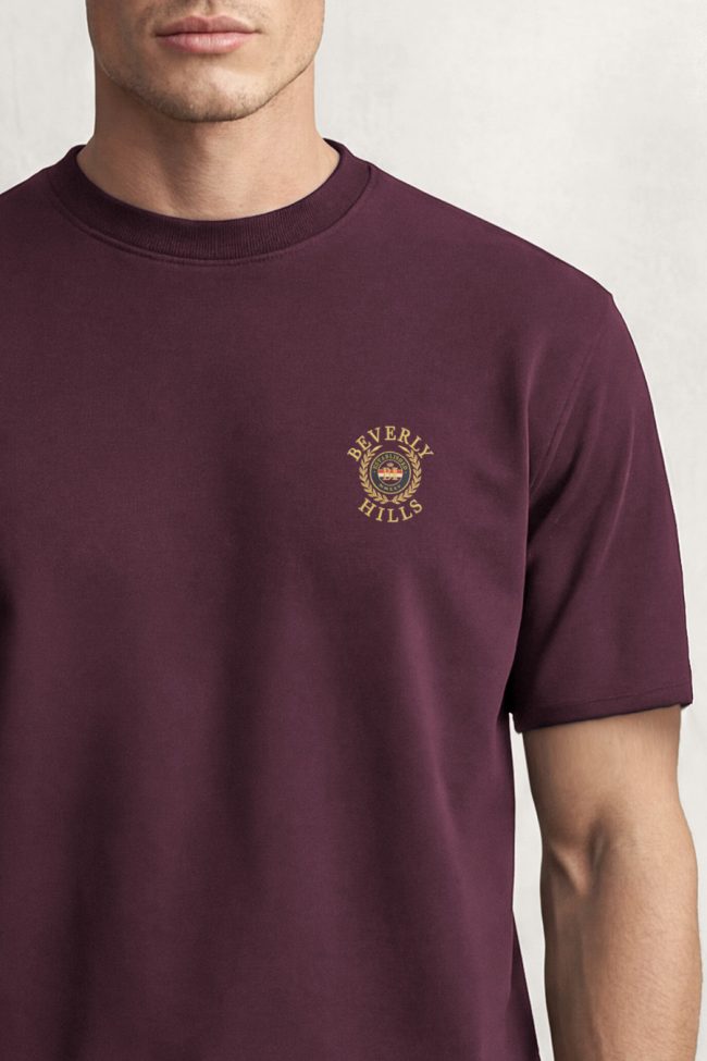 Beverly Hills Emblem, Μπλούζα T-Shirt σε Μπορντώ Χρώμα