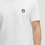 Italy Crest, Μπλούζα T-Shirt σε Λευκό Χρώμα