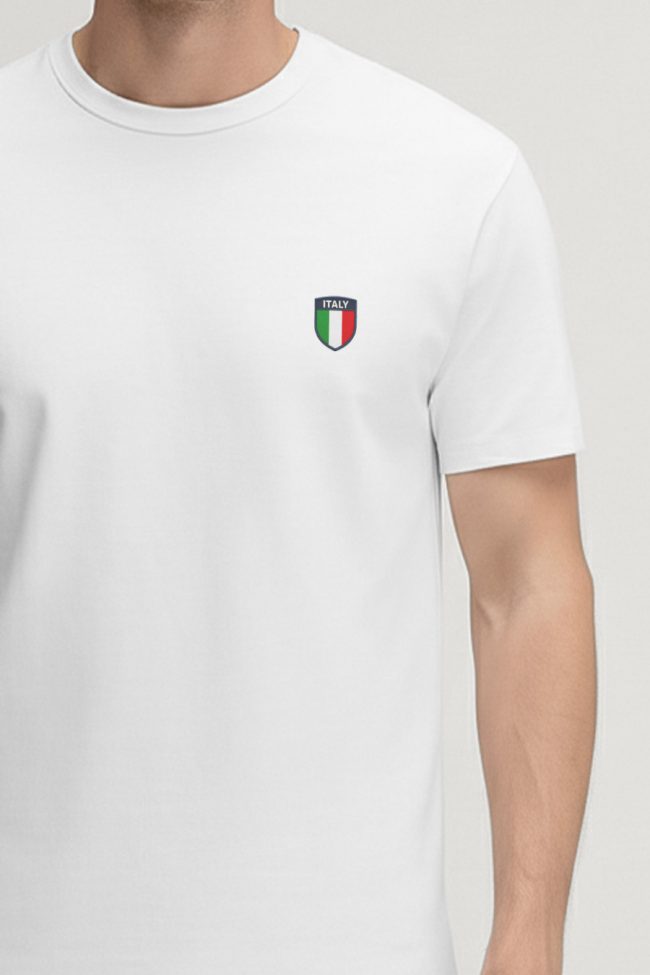 Italy Crest, Μπλούζα T-Shirt σε Λευκό Χρώμα