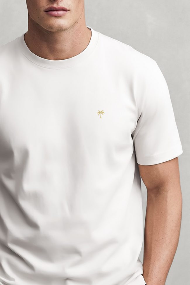 Gold Palm Tree, Ανδρική Μπλούζα T-Shirt σε Λευκό Χρώμα