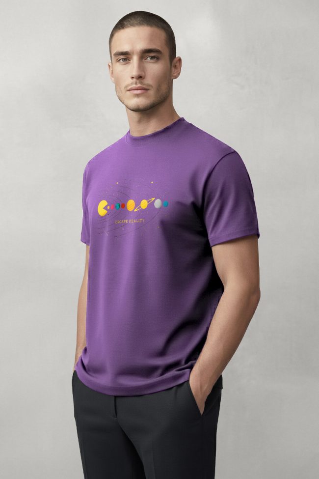 Cosmic Arcade, Casual Μπλούζα T-Shirt σε Μωβ Χρώμα