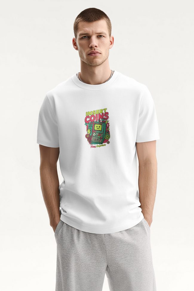 Insert Coins Anywhere, Graphic T-Shirt σε Λευκό Χρώμα