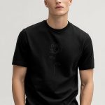 Abstract Rose, Μπλούζα T-Shirt σε Μαύρο Χρώμα