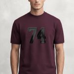 Black 74, Casual Μπλούζα T-Shirt σε Μπορντώ Χρώμα