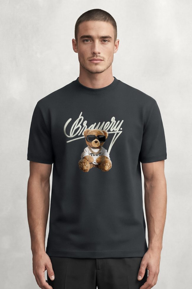 Bravery Teddy, Μπλούζα T-Shirt σε Iron Grey Χρώμα