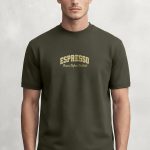 Espresso First, Graphic T-Shirt σε Χακί Χρώμα
