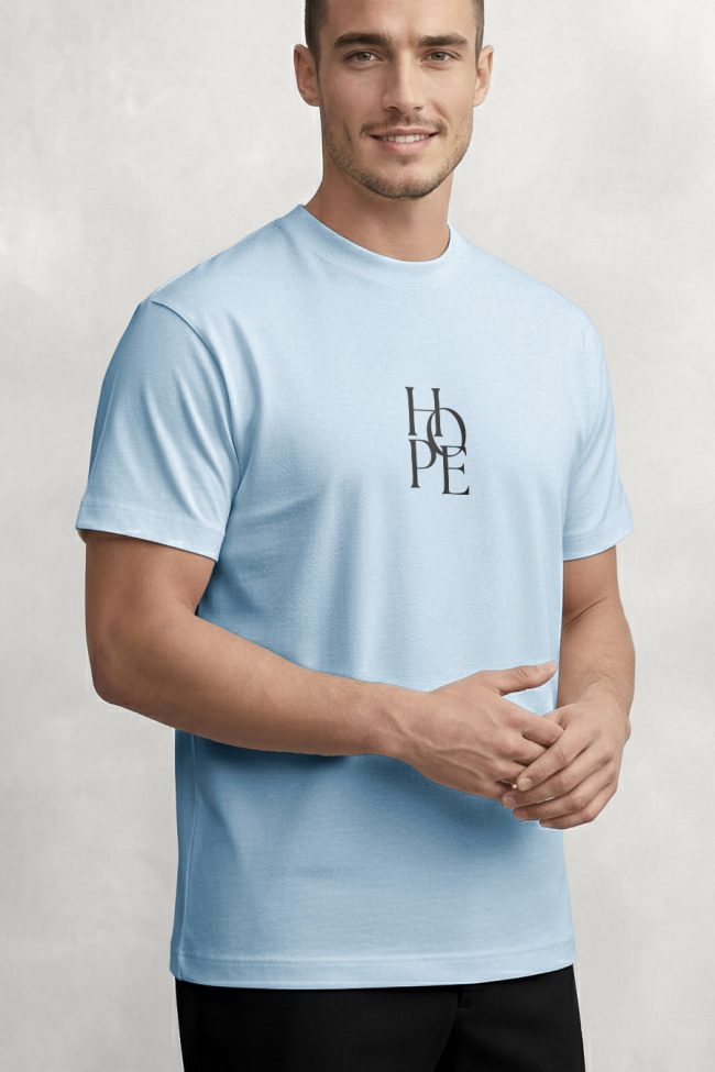 Hope Black, Ανδρική Μπλούζα T-Shirt σε Γαλάζιο Χρώμα