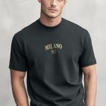 Milano Gold, T-Shirt Μπλούζα με Σχέδιο σε Iron Grey Χρώμα