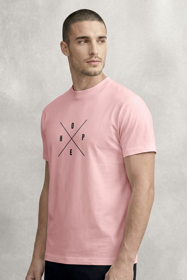 Hope Lines, Ανδρική Μπλούζα T-Shirt σε Ροζ Χρώμα