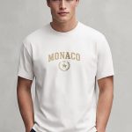 Monaco Equestrian, T-Shirt Μπλούζα με Σχέδιο σε Λευκό Χρώμα