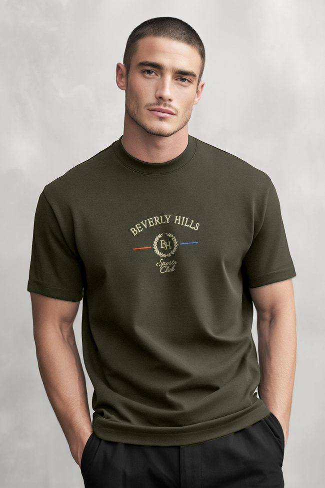 Beverly Hills Sports Club, Μπλούζα T-Shirt σε Χακί Χρώμα
