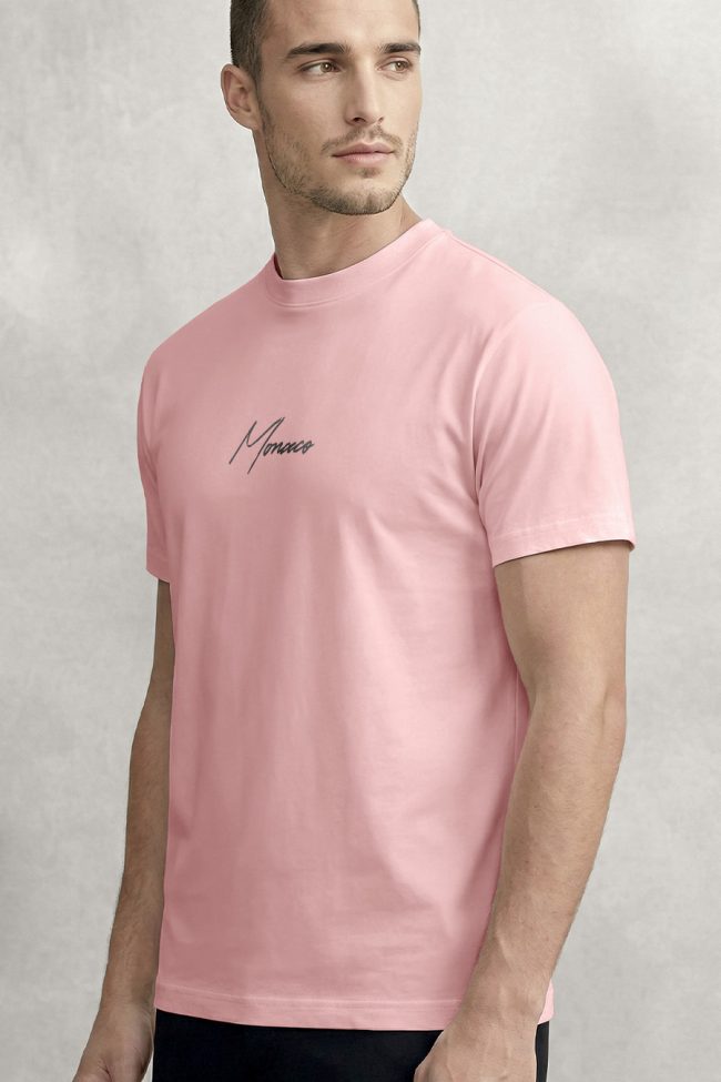 Monaco Black, Heavy Cotton T-Shirt σε Ροζ Χρώμα