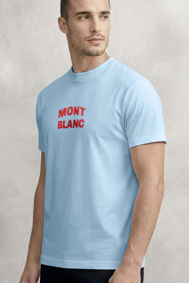 Mont Blanc Red, Graphic T-Shirt σε Γαλάζιο Χρώμα