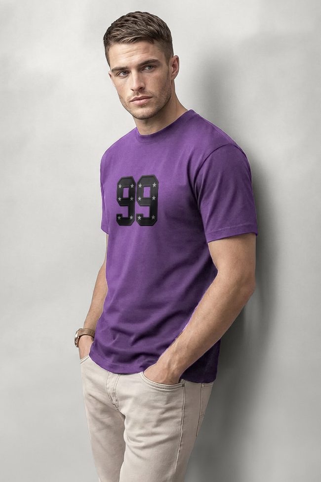 Stars 99 , Casual Μπλούζα T-Shirt σε Μωβ Χρώμα