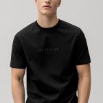 Los Angeles Black, Heavy Cotton T-Shirt σε Μαύρο Χρώμα