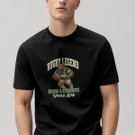 Rugby Legend Bear, Heavy Cotton T-Shirt σε Μαύρο Χρώμα