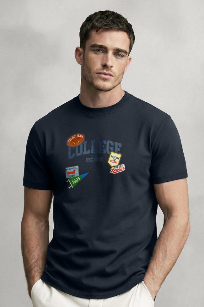 College League, T-Shirt Μπλούζα με Σχέδιο σε Μπλε Χρώμα