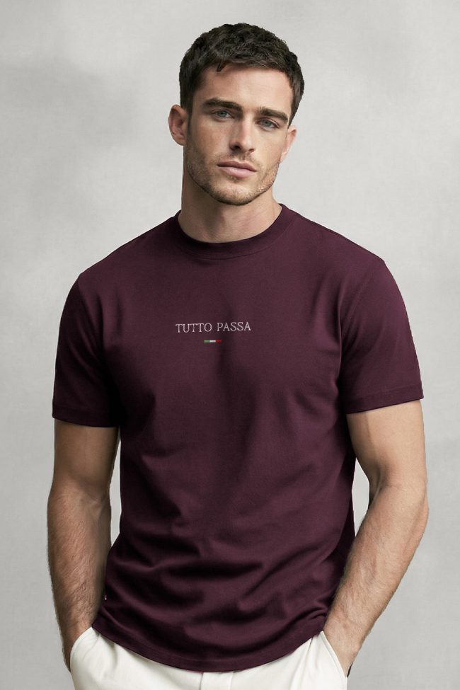 Tutto Passa, Heavy Cotton T-Shirt σε Μπορντώ Χρώμα