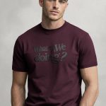 What Are We Doing, Heavy Cotton T-Shirt σε Μπορντώ Χρώμα