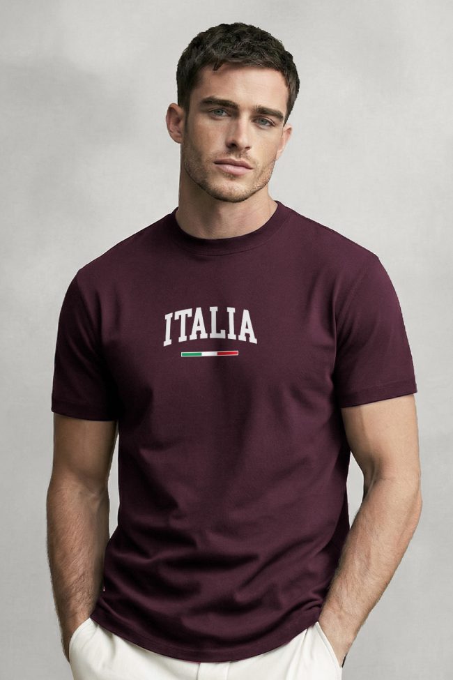 Italia Classic, Μπλούζα T-Shirt σε Μπορντώ Χρώμα