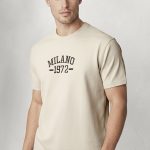 Milano Vintage, T-Shirt Μπλούζα με Σχέδιο σε Εκρού Χρώμα