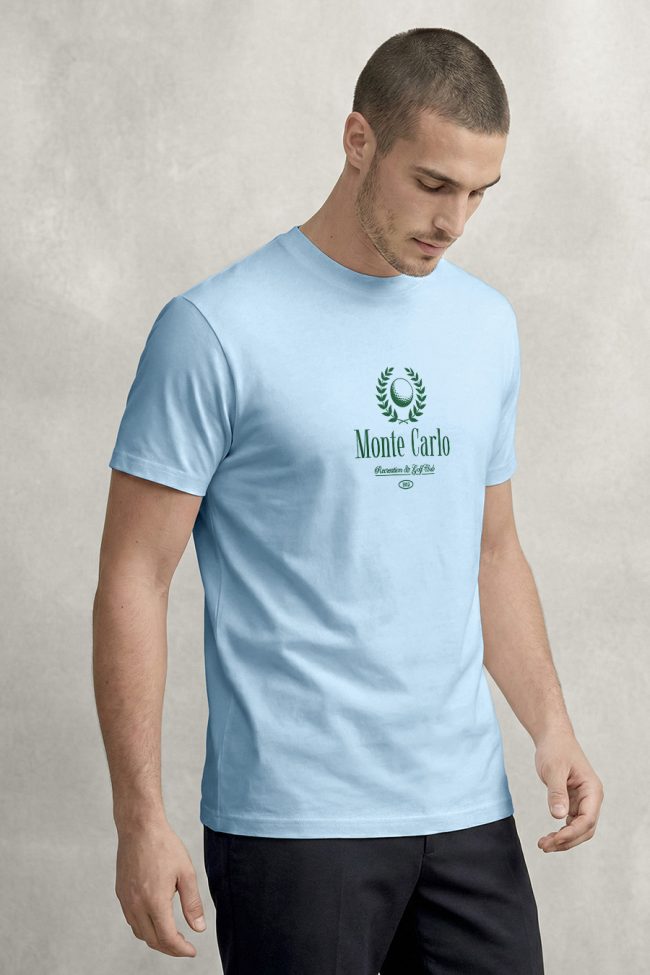 Monte Carlo Legacy, T-Shirt Μπλούζα με Σχέδιο σε Γαλάζιο Χρώμα