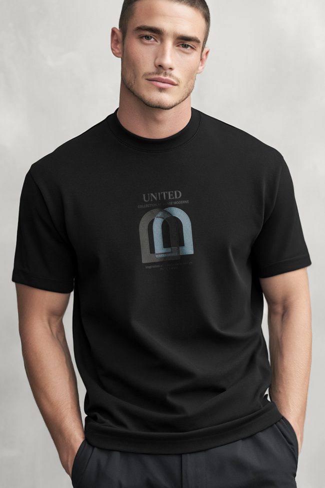 United Arch, T-Shirt Μπλούζα με Σχέδιο σε Μαύρο Χρώμα